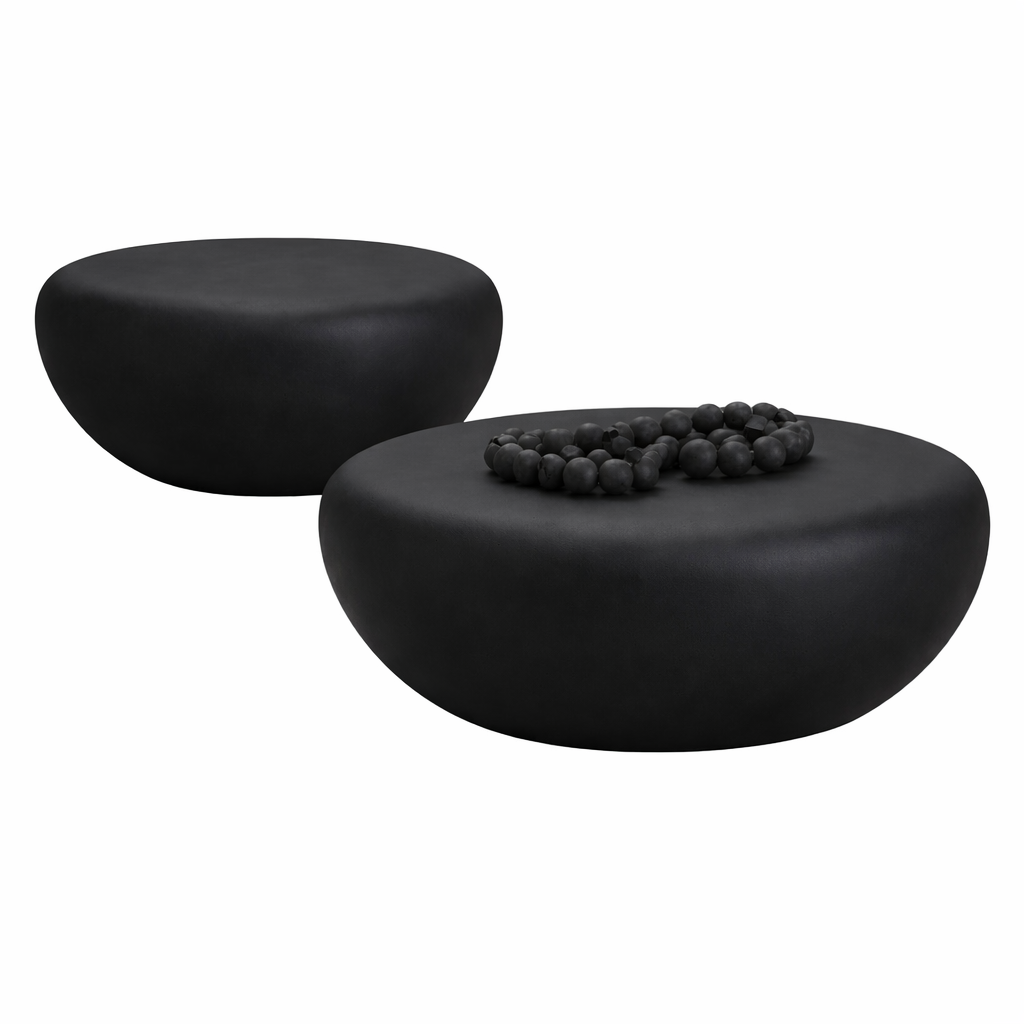 Set de Mesas de Piedra - Negro
